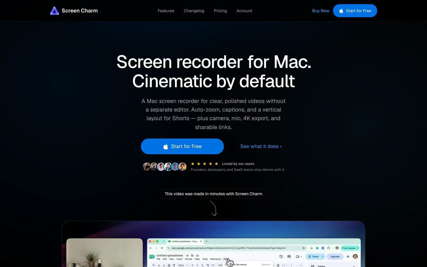 Screen Charm's website