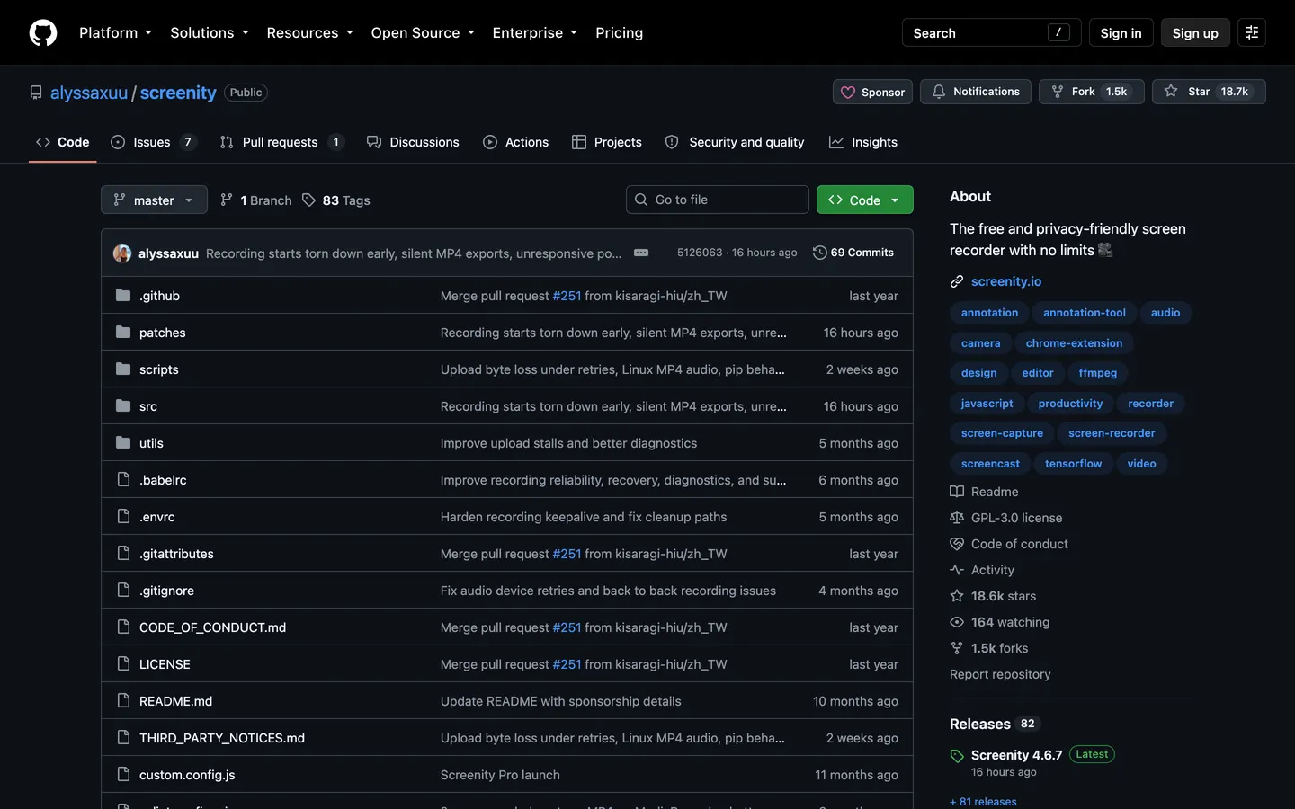 Screenity on GitHub