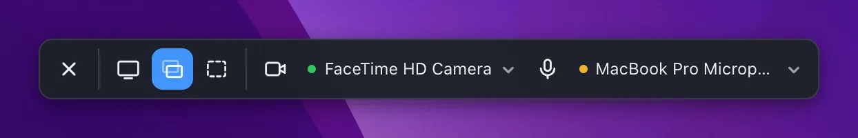The dock in Window mode, with Safari chosen